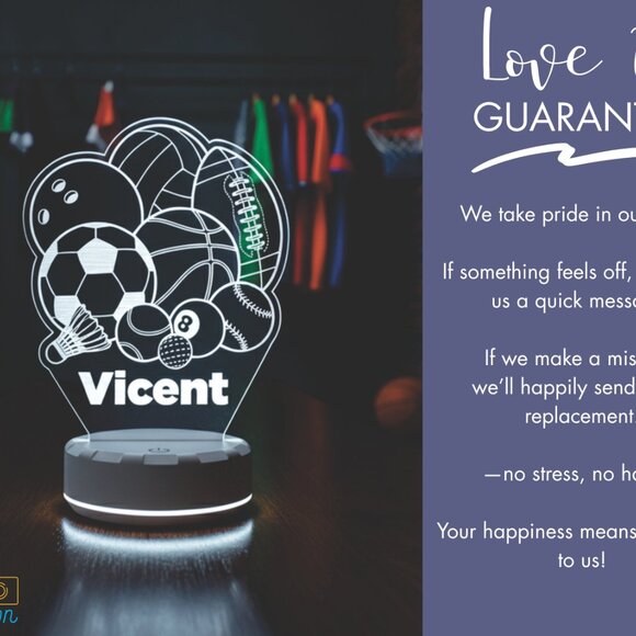 Custom Sports LED Night Light for Kids and Adults - Picture 6 of 8